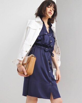 White Utility Shirt Dress